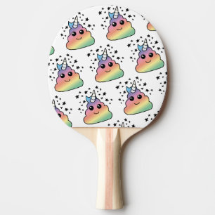 Raquette De Ping Pong Unicorne Rainbow Poop Emoji Kawaii