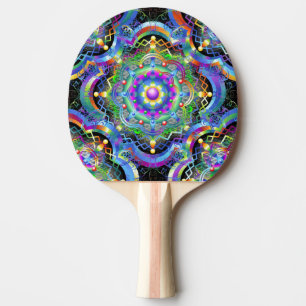 Raquette De Ping Pong Univers Mandala Couleurs Psychédéliques