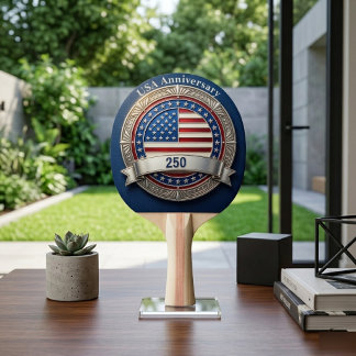 Raquette De Ping Pong USA 250e anniversaire Patrimoine Américain Patriot