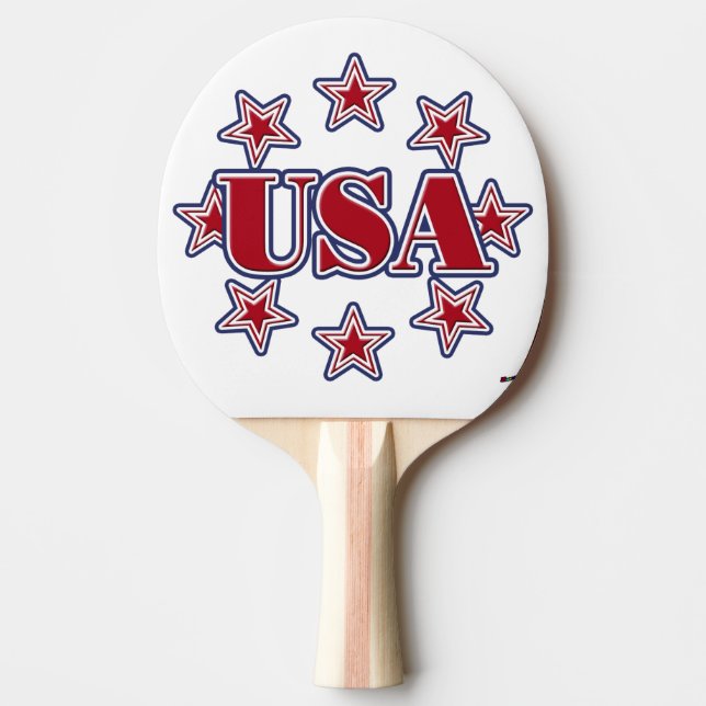 Raquette De Ping Pong USA avec les étoiles (Devant)