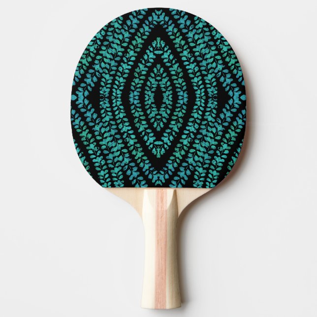 Raquette De Ping Pong Vacances de printemps Feuilles Turquoise Conceptio (Devant)