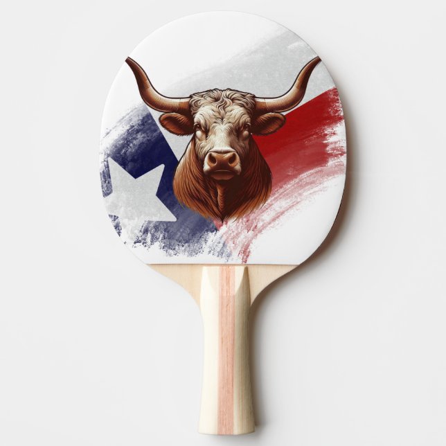 Raquette De Ping Pong Vache longhorne du Texas (Devant)