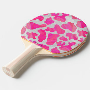 Raquette De Ping Pong Vache rose et blanc chaud