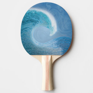 Raquette De Ping Pong Vague Bleue Artistique