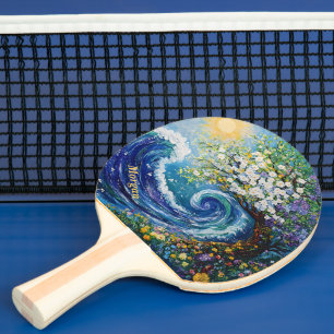 Raquette De Ping Pong Vague Whimsical   Peinture impressionniste
