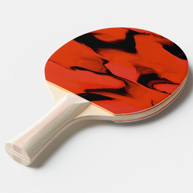 Raquette De Ping Pong Vagues de noir et de rouge (Dos Angle)