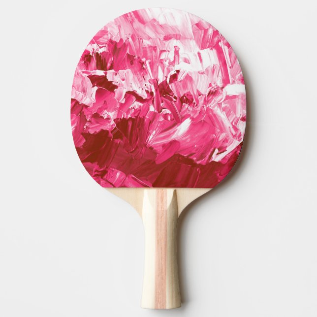Raquette De Ping Pong Vagues de peinture rose Abstraite (Devant)