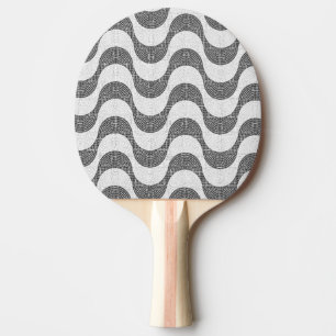 Raquette De Ping Pong vagues noires et blanches en pavé portugais