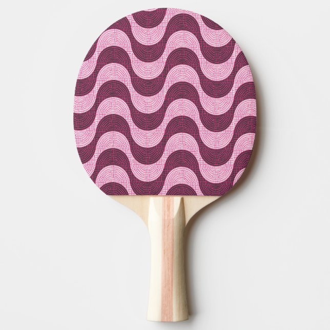 Raquette De Ping Pong vagues portugaises en pavé rose moderne (Devant)