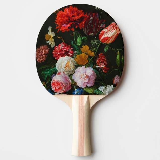 Raquette De Ping Pong Vase de verre avec des fleurs (Devant)