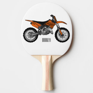 Raquette De Ping Pong Vélo droit hors route moto / motocross dessin anim