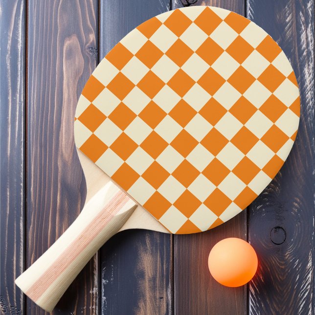 Raquette De Ping Pong Vérificateur orange et crème (Créateur téléchargé)