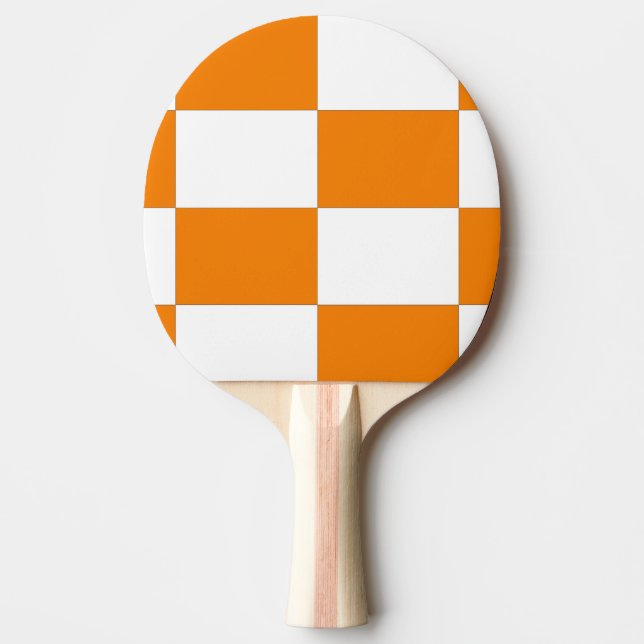 Raquette De Ping Pong Vérifier la conception orange et blanche (Devant)