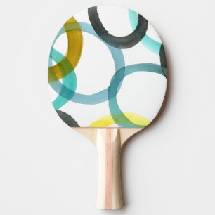 Raquette De Ping Pong Verrouillage des cercles jaunes et bleus