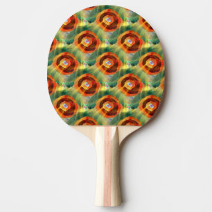 Raquette De Ping Pong vert de l'eau d'abrégé sur texture d'art, orange