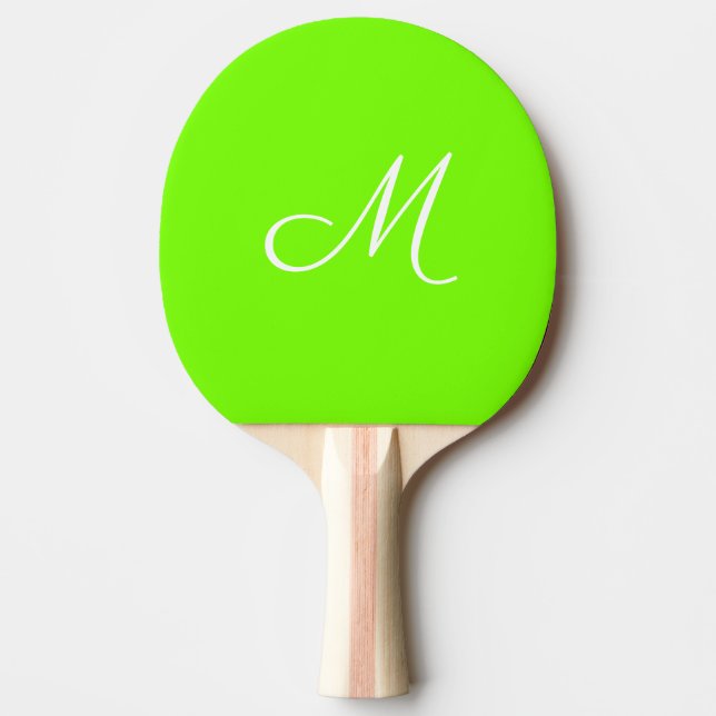 Raquette De Ping Pong vert fluorescent - monogrammé  (Devant)