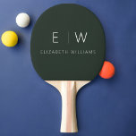 Raquette De Ping Pong Vert foncé Élégant Moderne Minimaliste Monogramme<br><div class="desc">Élevez votre jeu de ping-pong avec notre pagaie Monogram Ping Paddle Classic Elegant Moderalist. Cette pagaie méticuleusement conçue allie élégance intemporelle et minimalisme contemporain, ajoutant une touche de raffinement à vos allumettes. Conçue avec précision et attention minutieuse aux détails, cette pagaie est plus qu'un équipement sportif, c'est une déclaration personnalisée...</div>