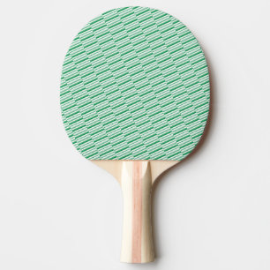 Raquette de Ping Pong verte et blanche rayée