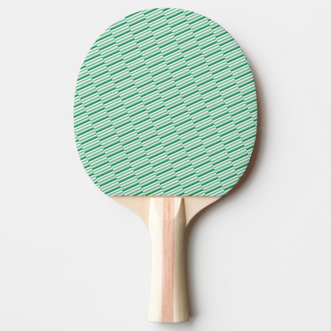 Raquette de Ping Pong verte et blanche rayée (Devant)