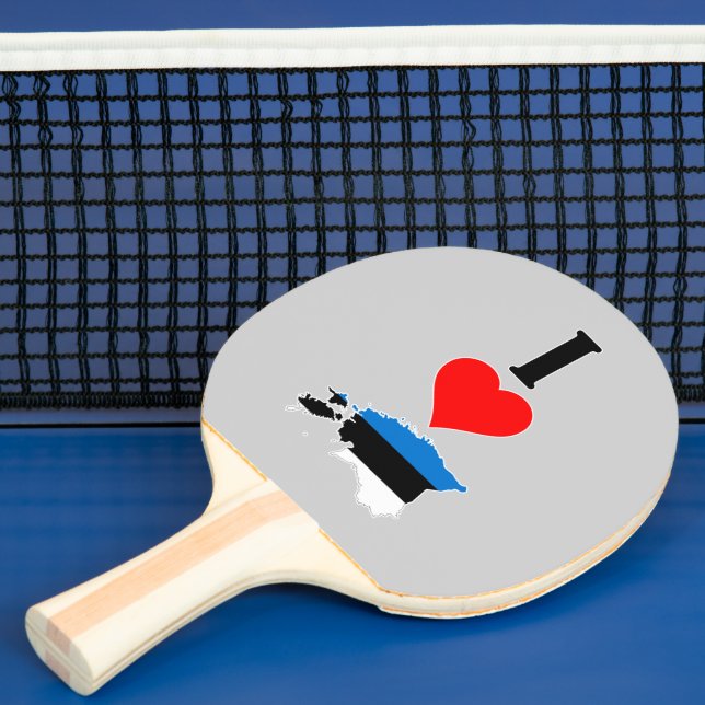 Raquette De Ping Pong Vertical I Love Estonie / I Heart Estonie Estonien (Insitu)