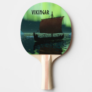 Raquette De Ping Pong Viking Navire Et Lumières Du Nord