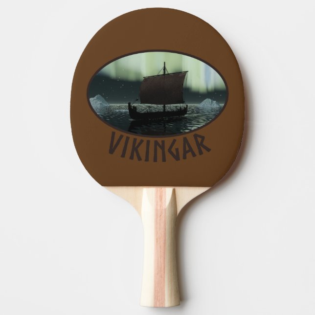 Raquette De Ping Pong Viking Navire Et Lumières Du Nord (Devant)