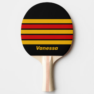 Raquette De Ping Pong Ville capitale vintage à travers des rayures avec
