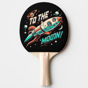 Raquette De Ping Pong Vintage Au Moon Rocket ship