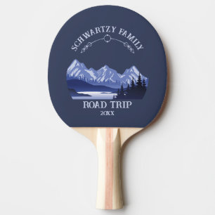 Raquette De Ping Pong Vintage Blue Mountain Lake Sunset