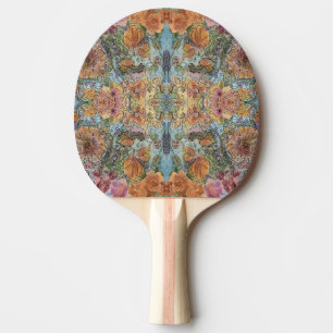 Raquette De Ping Pong Vintage Chic Flower Garden aquarelle peinture