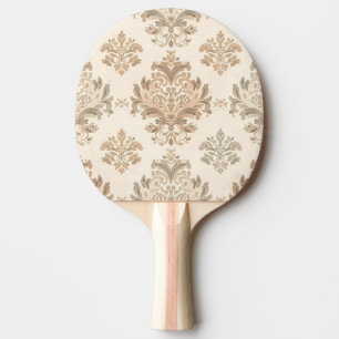 Raquette De Ping Pong Vintage Damas Elégant Beige Ferme Française