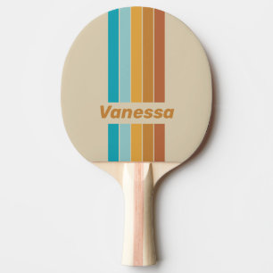 Raquette De Ping Pong Vintage Désert Arc-en-ciel Épinglé avec Nom