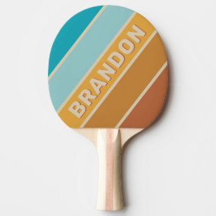 Raquette De Ping Pong Vintage Désert Arc-en-ciel Gras Rayé avec Nom