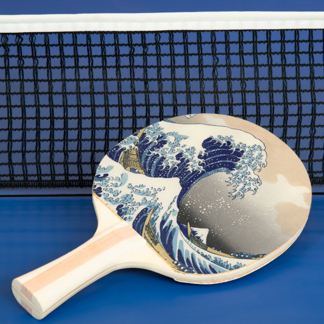Raquette De Ping Pong vintage japonais art paysage océanique grande vagu (Insitu)