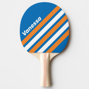 Raquette De Ping Pong Vintage New Amsterdam rayure en angle avec nom