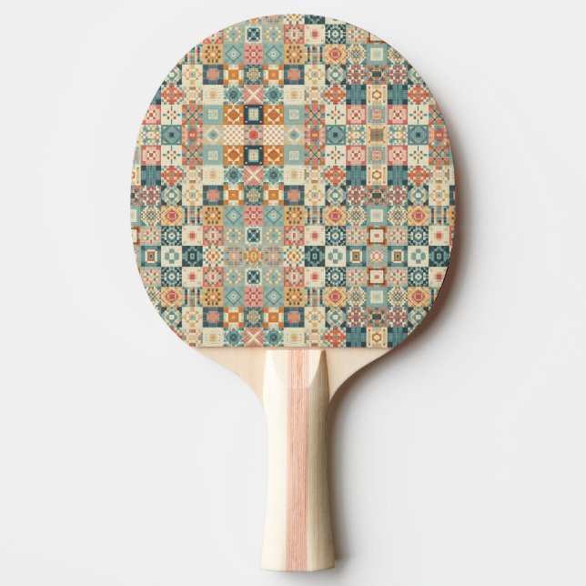 Raquette De Ping Pong Vintage, patchwork, paré (Devant)