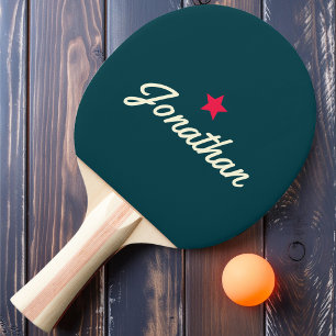 Raquette De Ping Pong Vintage Star Signature en sarcelle profonde