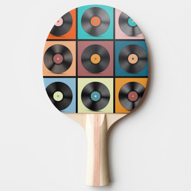 Raquette De Ping Pong Vinyl records : retro LP set. (Devant)