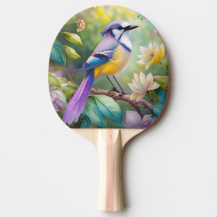 Raquette De Ping Pong Violet Tufted Jay Imaginaire Bird