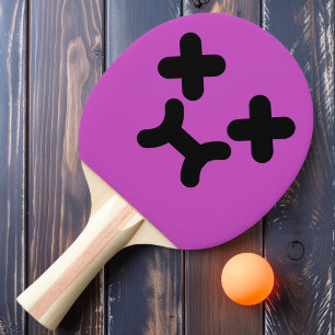 Raquette de Ping Pong Violette à la Tête Ahurie et