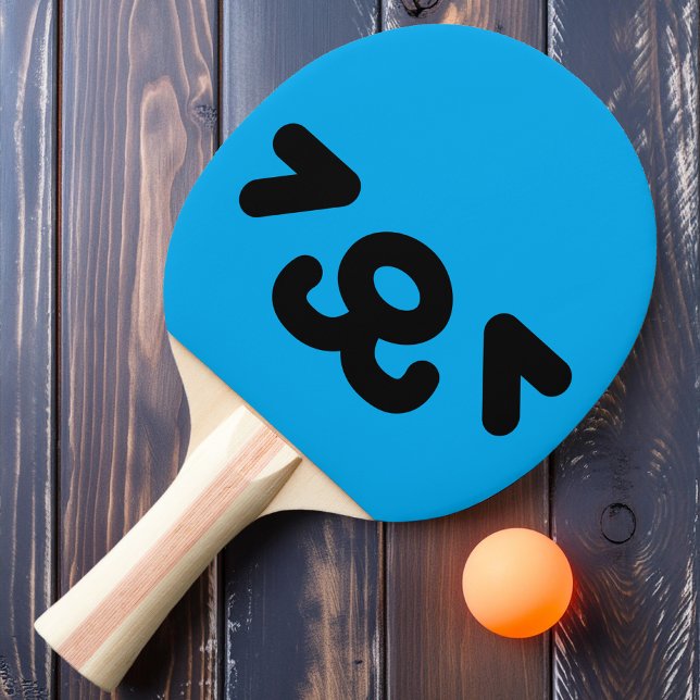 Raquette De Ping Pong Visage de chiot heureux bleu (Créateur téléchargé)