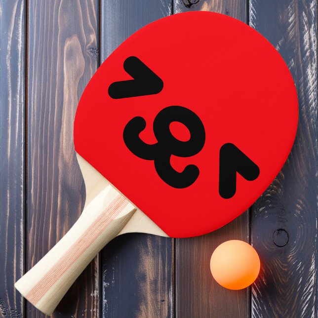 Raquette De Ping Pong Visage de chiot heureux rouge (Créateur téléchargé)