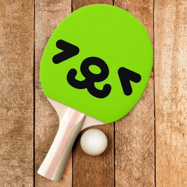 Raquette De Ping Pong Visage de chiot heureux vert (Créateur téléchargé)
