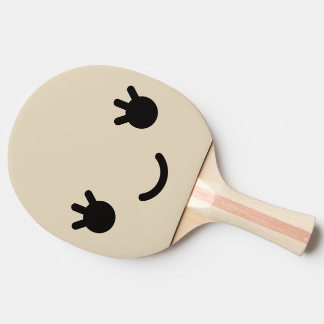 Raquette De Ping Pong Visage Drôle. Emoji. Emoticon. (Côté)