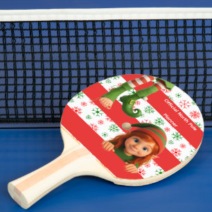 Raquette De Ping Pong Visage et jambes d'elfe drôles Amusement du pôle