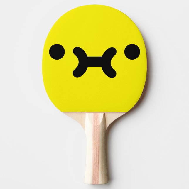 Raquette De Ping Pong Visage Jaune Boudeur Mignon (Devant)