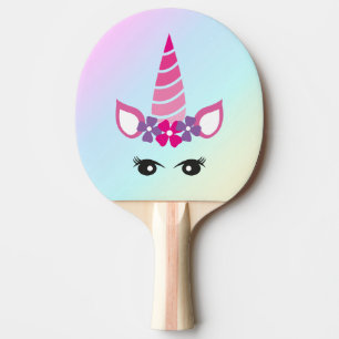 Raquette De Ping Pong Visage lunatique de jeu de licorne d'amants de