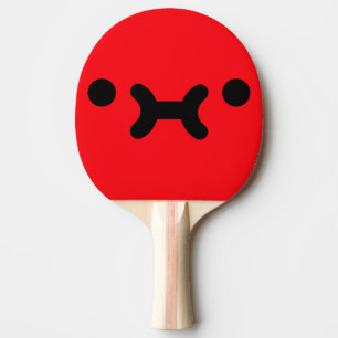 Raquette De Ping Pong Visage Mignon et Boudeur Rouge