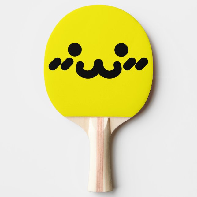 Raquette De Ping Pong Visage Mignon Jaune  (Devant)
