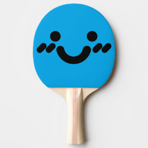 Raquette De Ping Pong Visage Mignon Timide Bleu